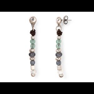 UNOde50 | BALL AFTER BALL Beaded Leather Earrings